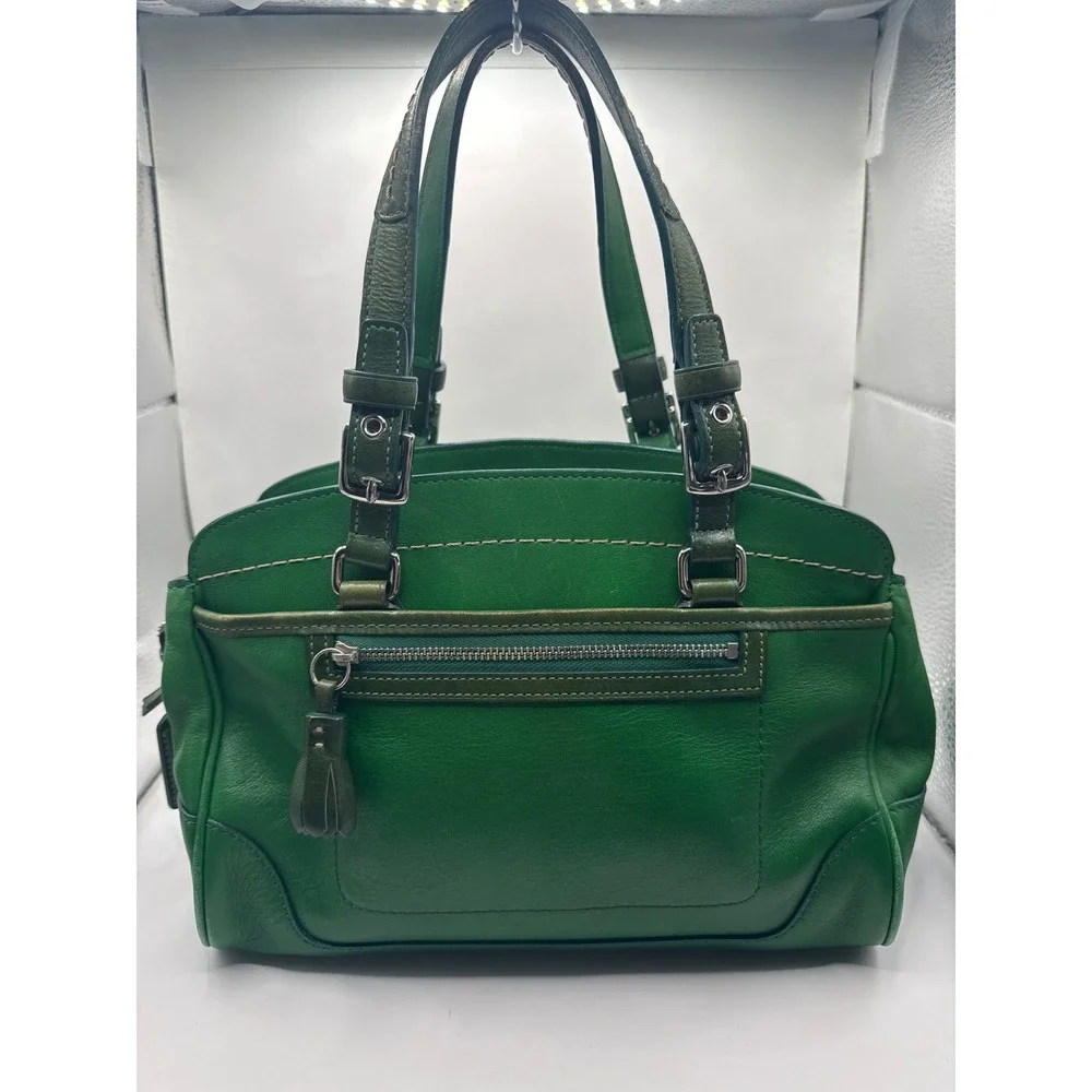 Vintage‎ Coach 7465 Hamilton Kelly Green Leather Satchel Handbag